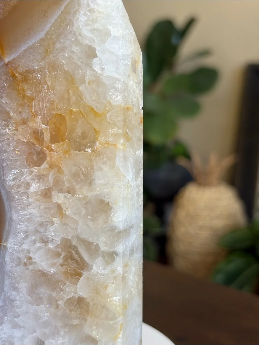 1.48 Pounds - Druzy Quartz x Chalcedony Large Crystal Tower with Imperfections
